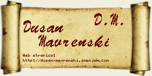 Dušan Mavrenski vizit kartica